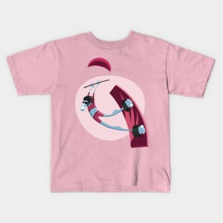 illustration man with wakeboard Kids T-Shirt